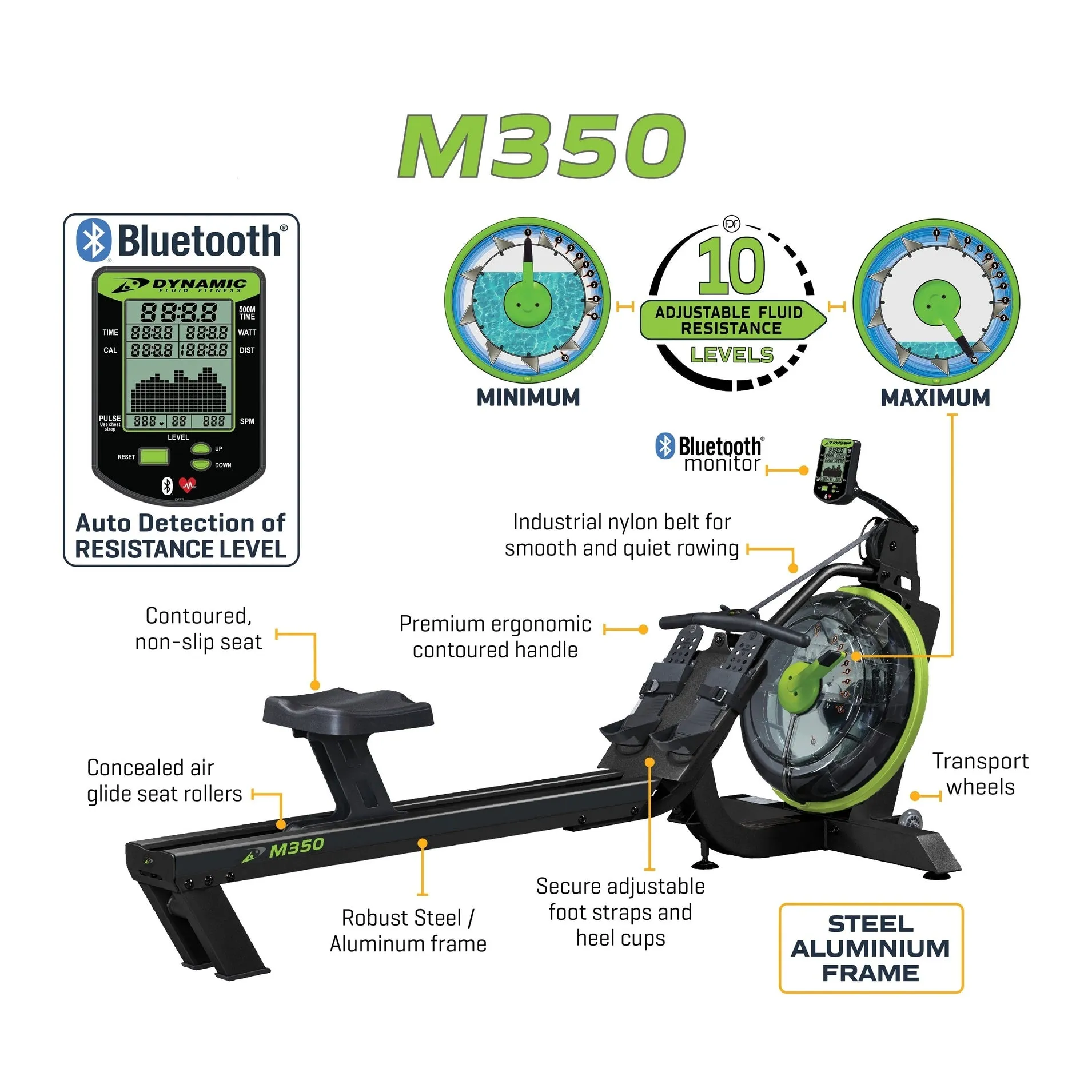 Dynamic Fluid Fitness M350 Rower
