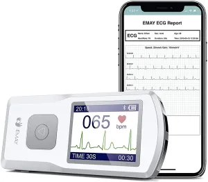 Emay Wireless Heart Health Tracker (for iPhone & Android, mac & Windows) | Portable Heart Rate & Rhythm Tracking for General Wellness Use (New Version)