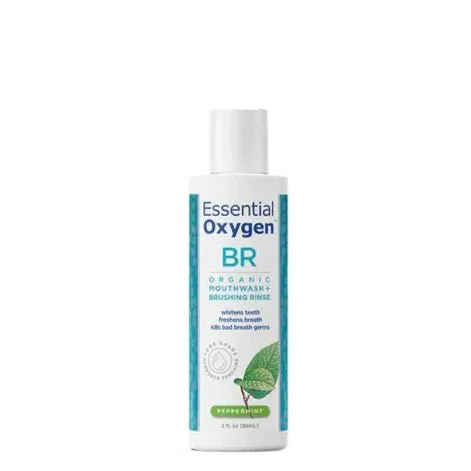 Essential Oxygen BR Organic Mouthwash   Brushing Rinse 88mL- Peppermint
