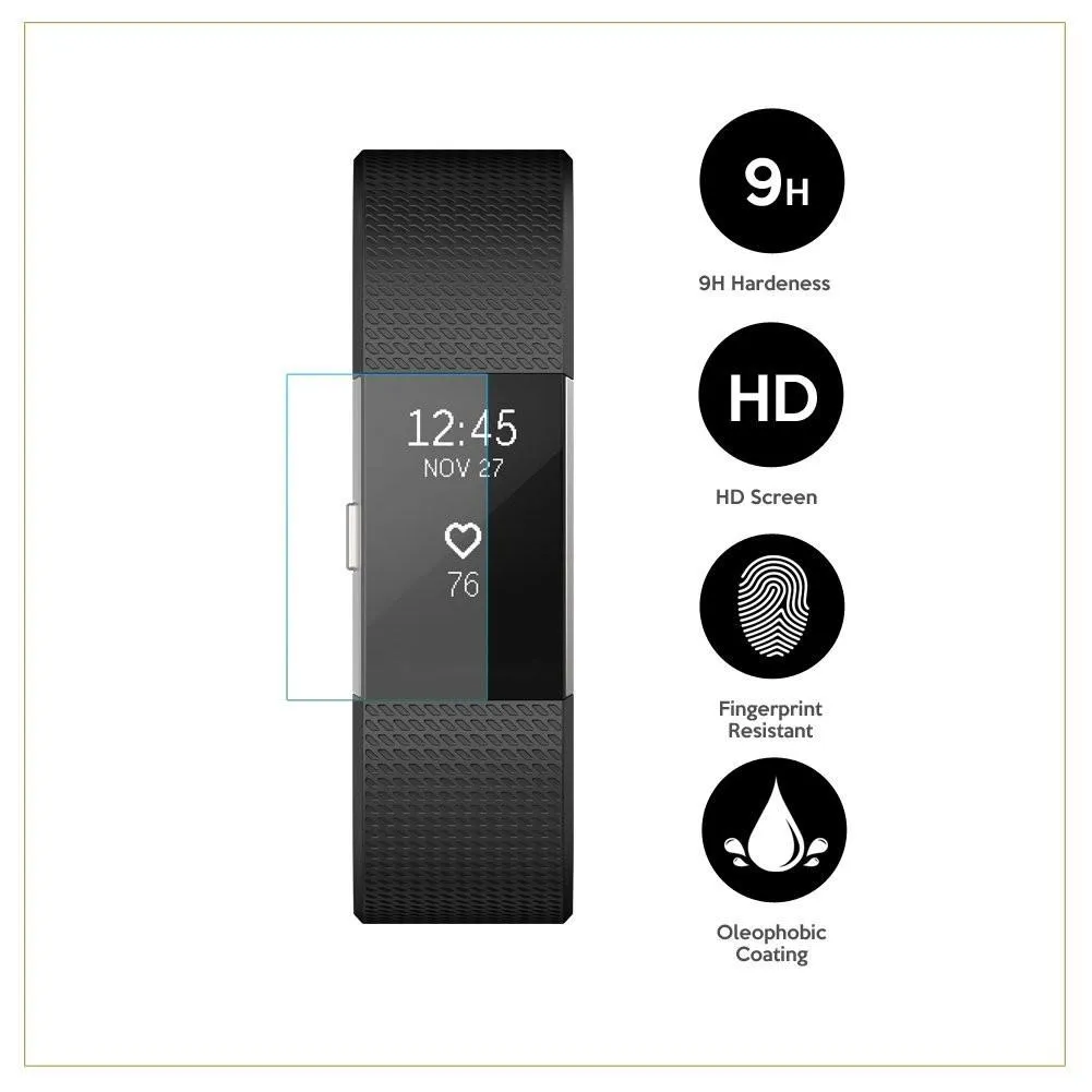 EXINOZ Fitbit Charge 2 Screen Protector 3 PACK