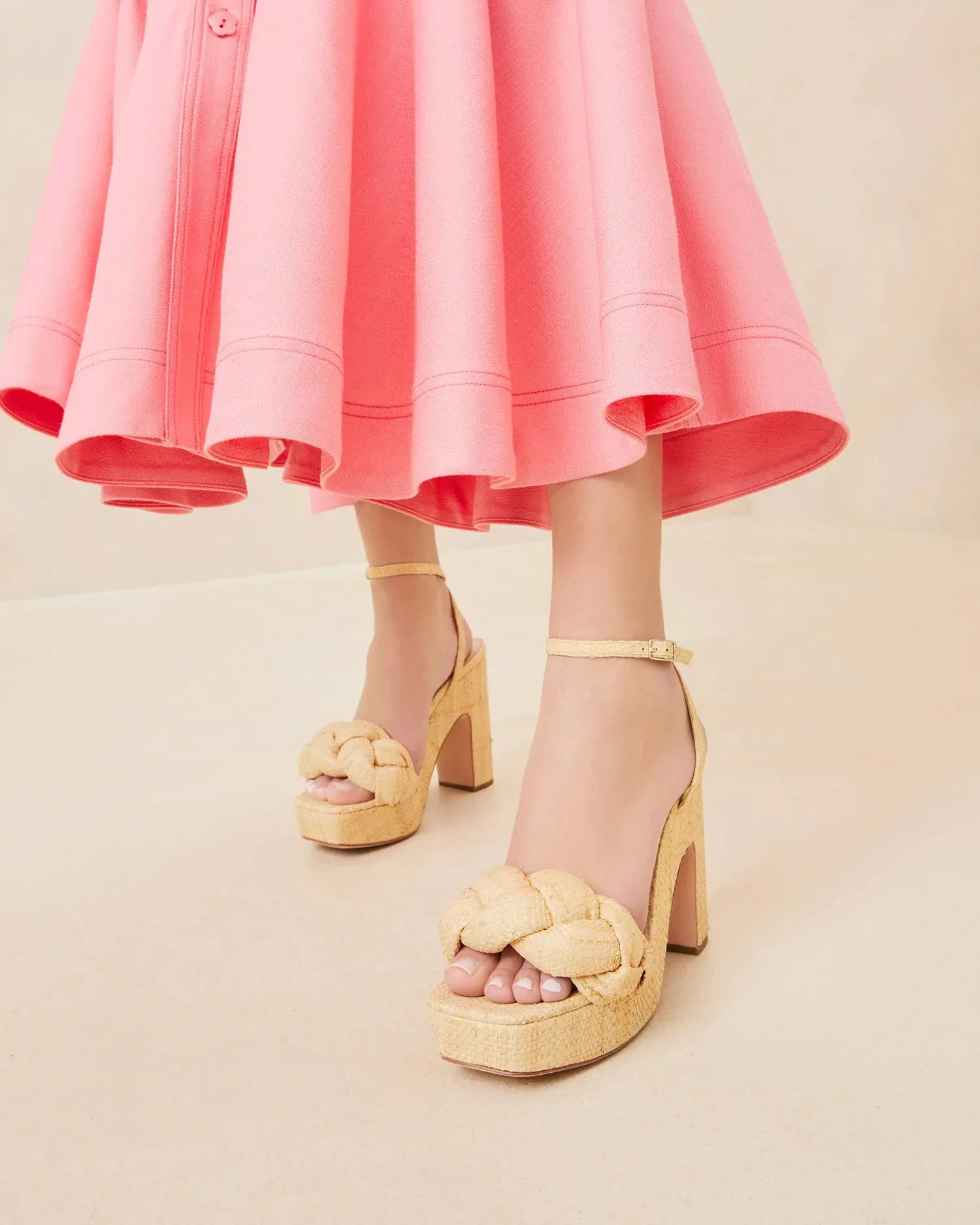 Fae Platform Heel in Natural