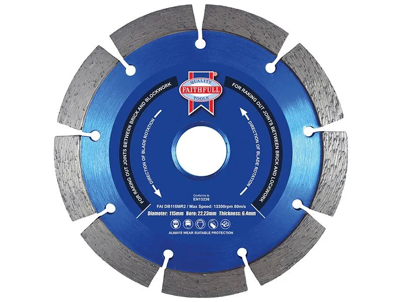Faithfull Mortar Raking Diamond Blade 115 X 22Mm