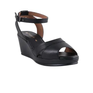 Froggie 12439 Black Wedge Sandal