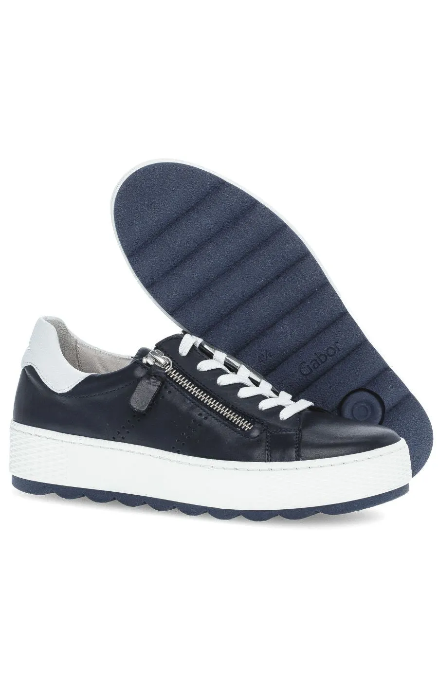 Gabor Navy Zip Trainer