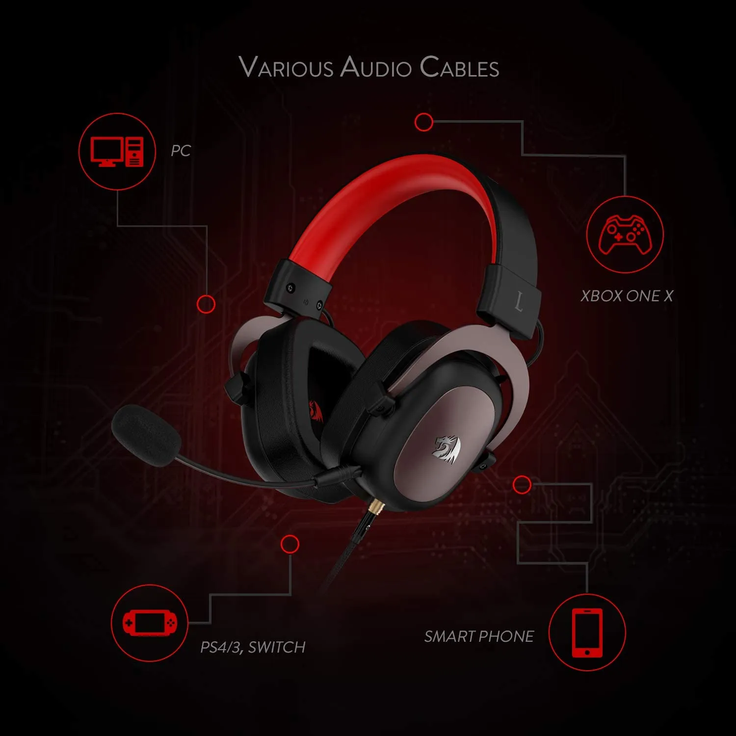 Gaming Headset Surround Memory Foam Earpad