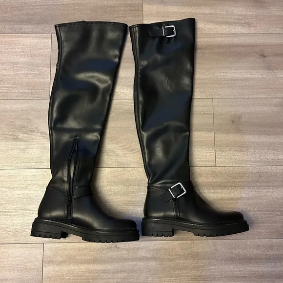 GB Game Changer over the knee lug sole boots