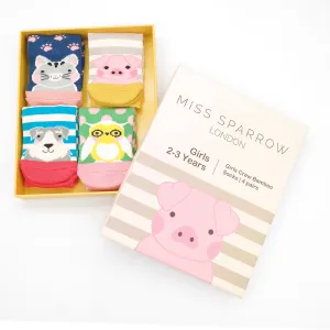 Girls 2-3 Years Animal Bamboo Socks Box by Miss Sparrow