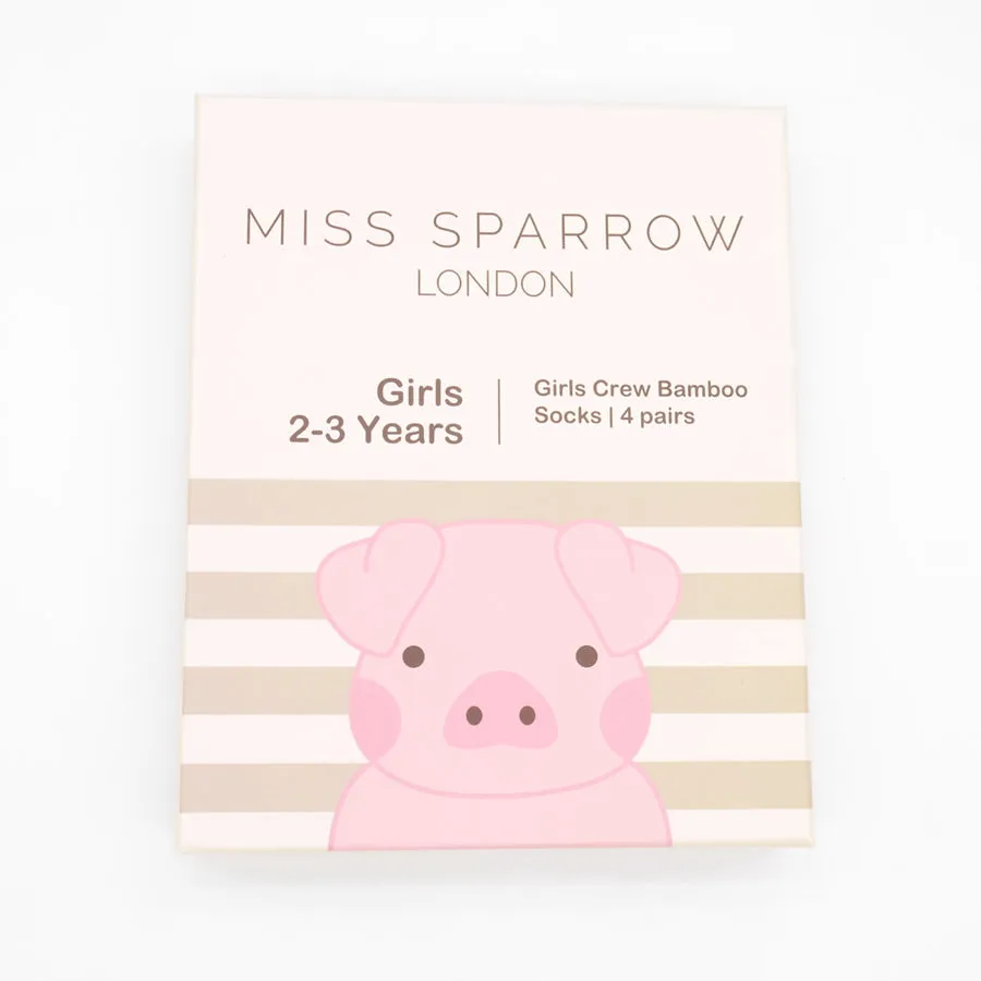 Girls 2-3 Years Animal Bamboo Socks Box by Miss Sparrow