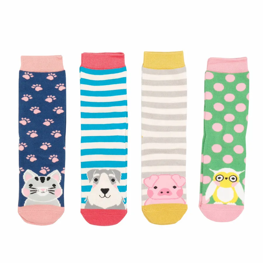 Girls 2-3 Years Animal Bamboo Socks Box by Miss Sparrow
