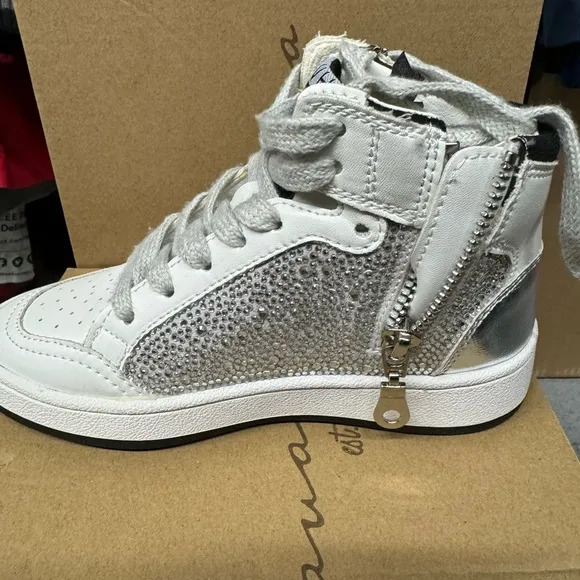 Glitter star studded hi top Margo sneaker