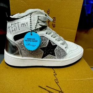 Glitter star studded hi top Margo sneaker