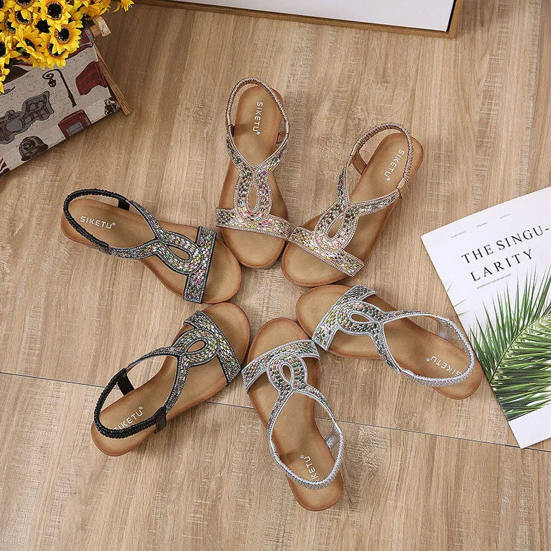 GS Wedge Slide | Luxe sandalen met wedge hak en strass details voor dames