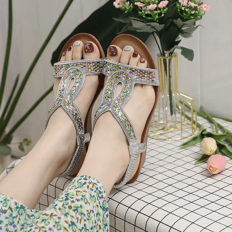 GS Wedge Slide | Luxe sandalen met wedge hak en strass details voor dames