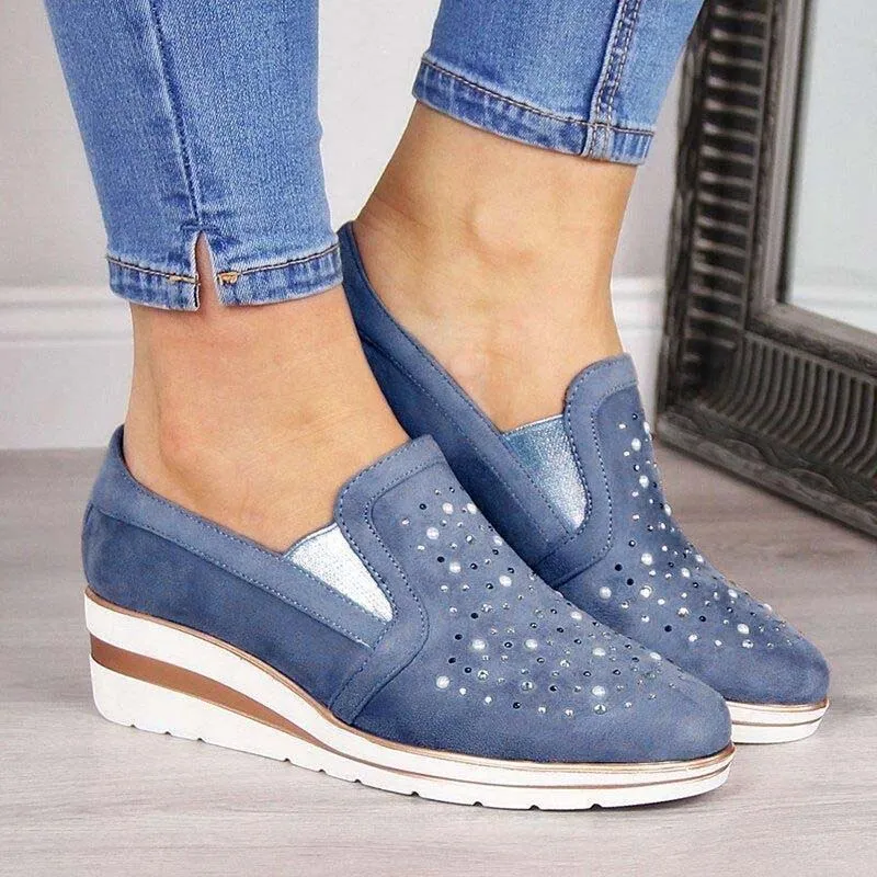 GS Wegde | Luxe wedge sneakers met strass details voor dames