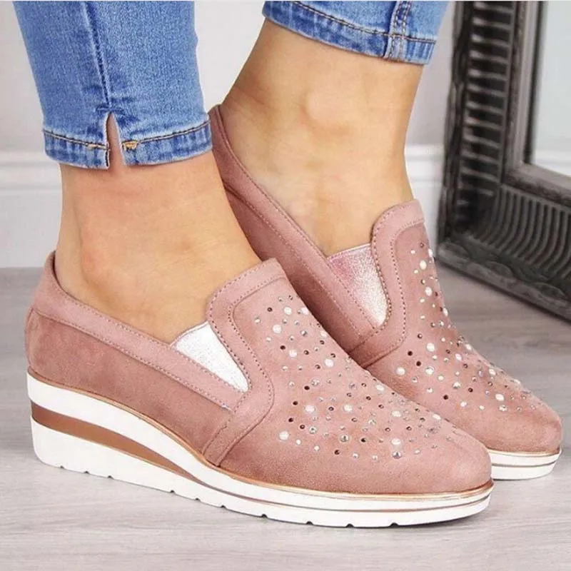 GS Wegde | Luxe wedge sneakers met strass details voor dames