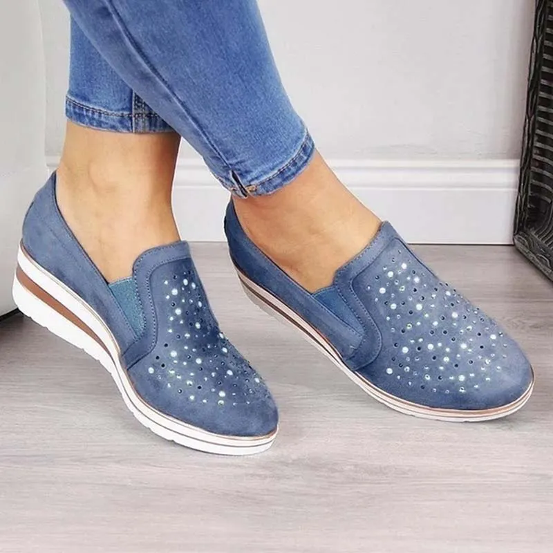 GS Wegde | Luxe wedge sneakers met strass details voor dames