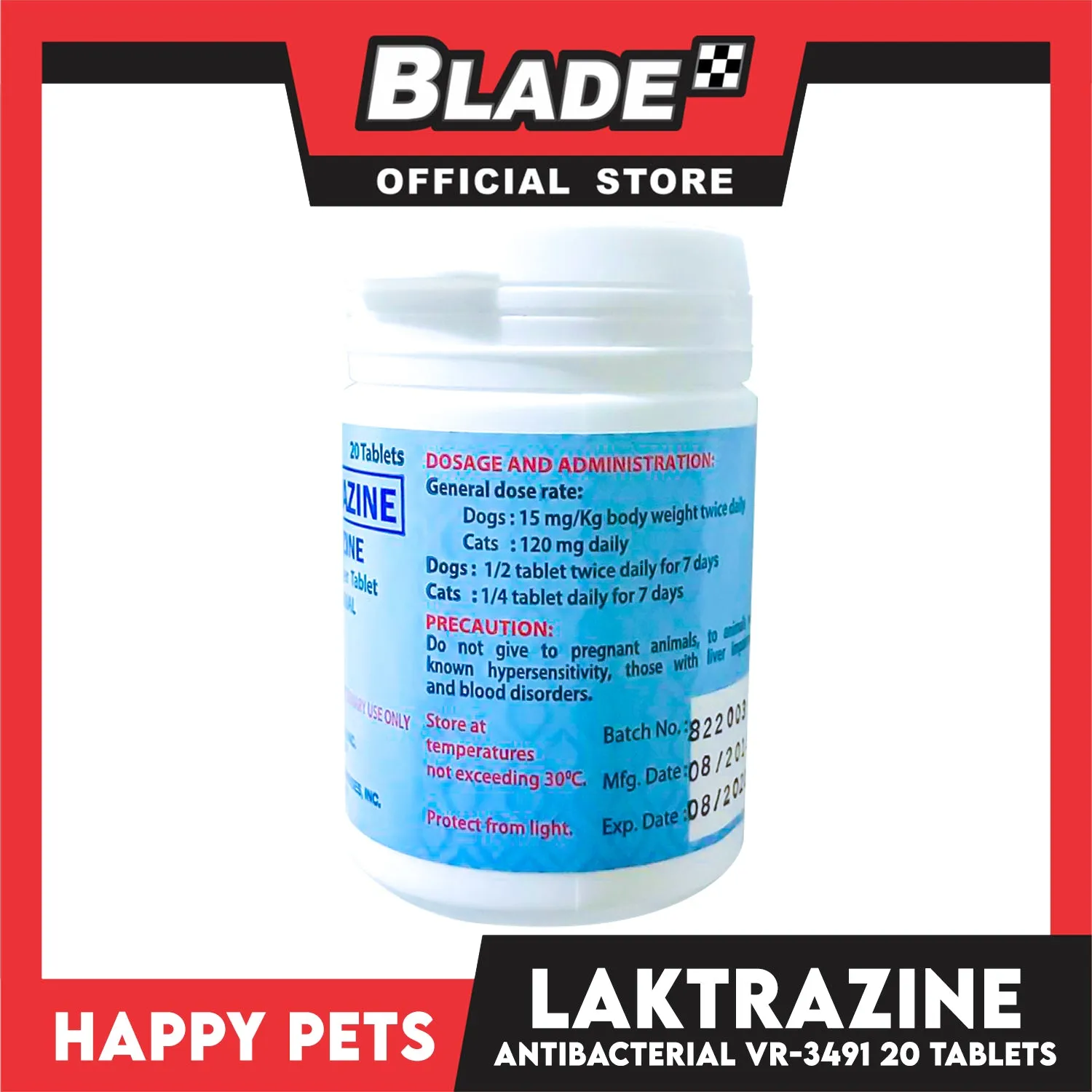 Happy Pets Co - Trimazine Laktrazine 20 tablets Antibacterial 80mg/400mg per tablet VR-3481