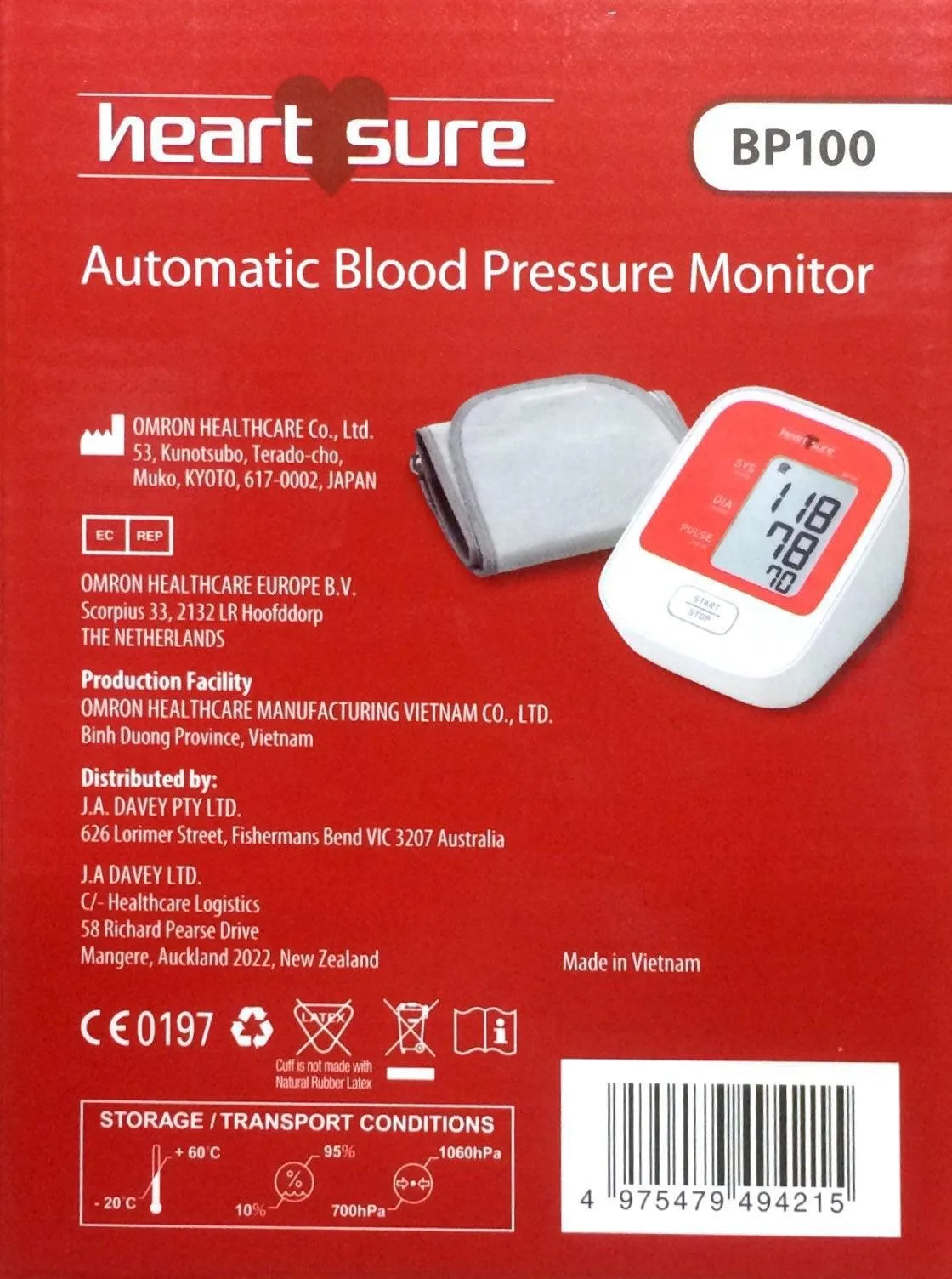 Heartsure Blood Pressure Monitor BP100