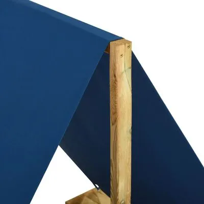 Heavy Duty Rot-Resistant Eco Wood Sandpit | Ship with Solid Structure & Roof | Blue | 98 x 80 x 60cm