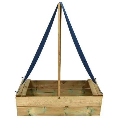 Heavy Duty Rot-Resistant Eco Wood Sandpit | Ship with Solid Structure & Roof | Blue | 98 x 80 x 60cm