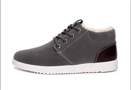 Hot Boots Men's Casual Shoes Boots Plus Velvet Warm Shoes To Help Low Suede Shoes
