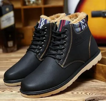 Hot Boots Men's Casual Shoes Boots Plus Velvet Warm Shoes To Help Low Suede Shoes