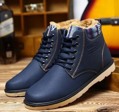 Hot Boots Men's Casual Shoes Boots Plus Velvet Warm Shoes To Help Low Suede Shoes