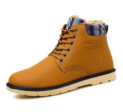 Hot Boots Men's Casual Shoes Boots Plus Velvet Warm Shoes To Help Low Suede Shoes