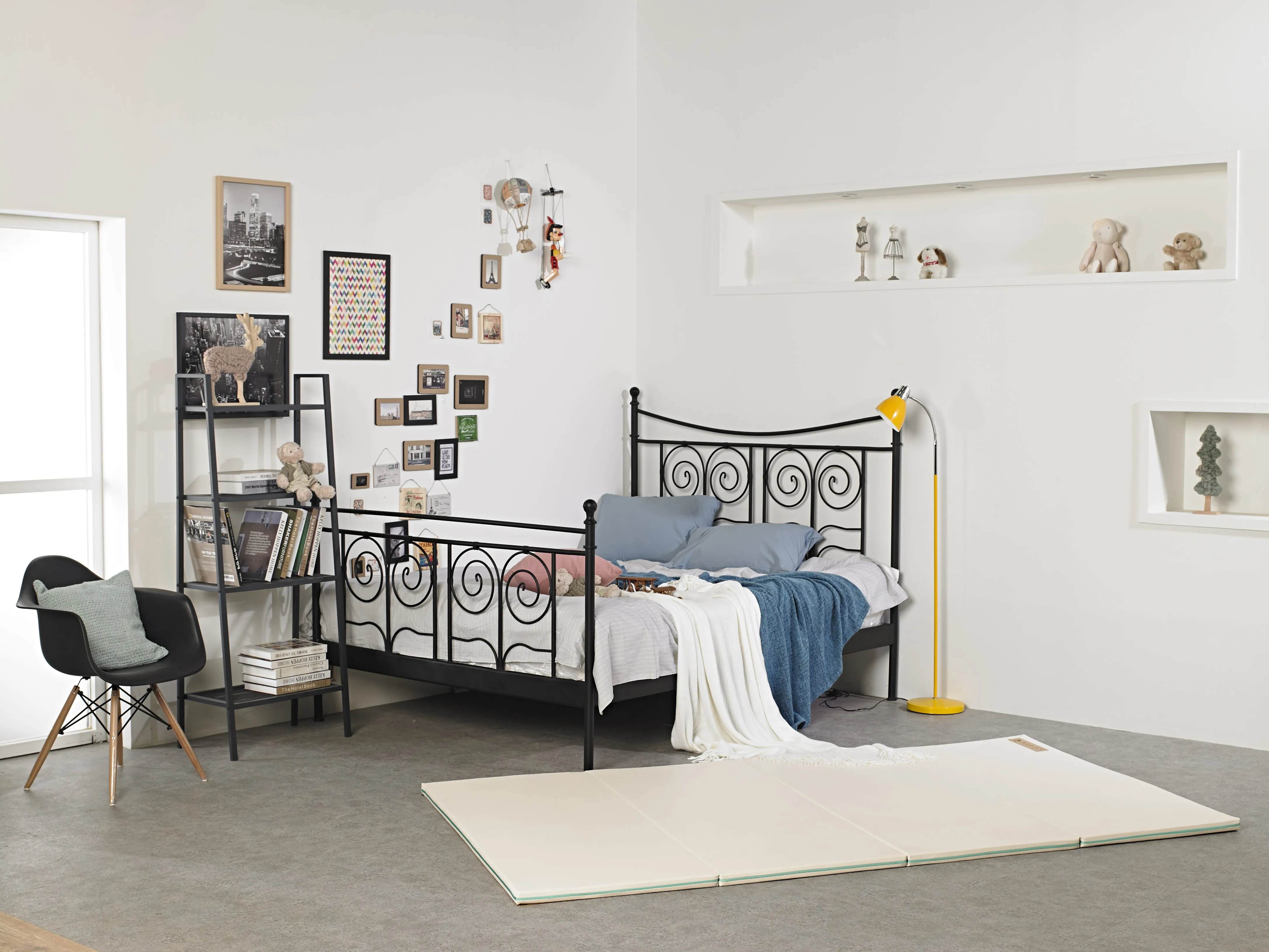 Huella Memory Foam Playmat Marshmellow & Pistachio (Blue) - L(2400 x 1350)