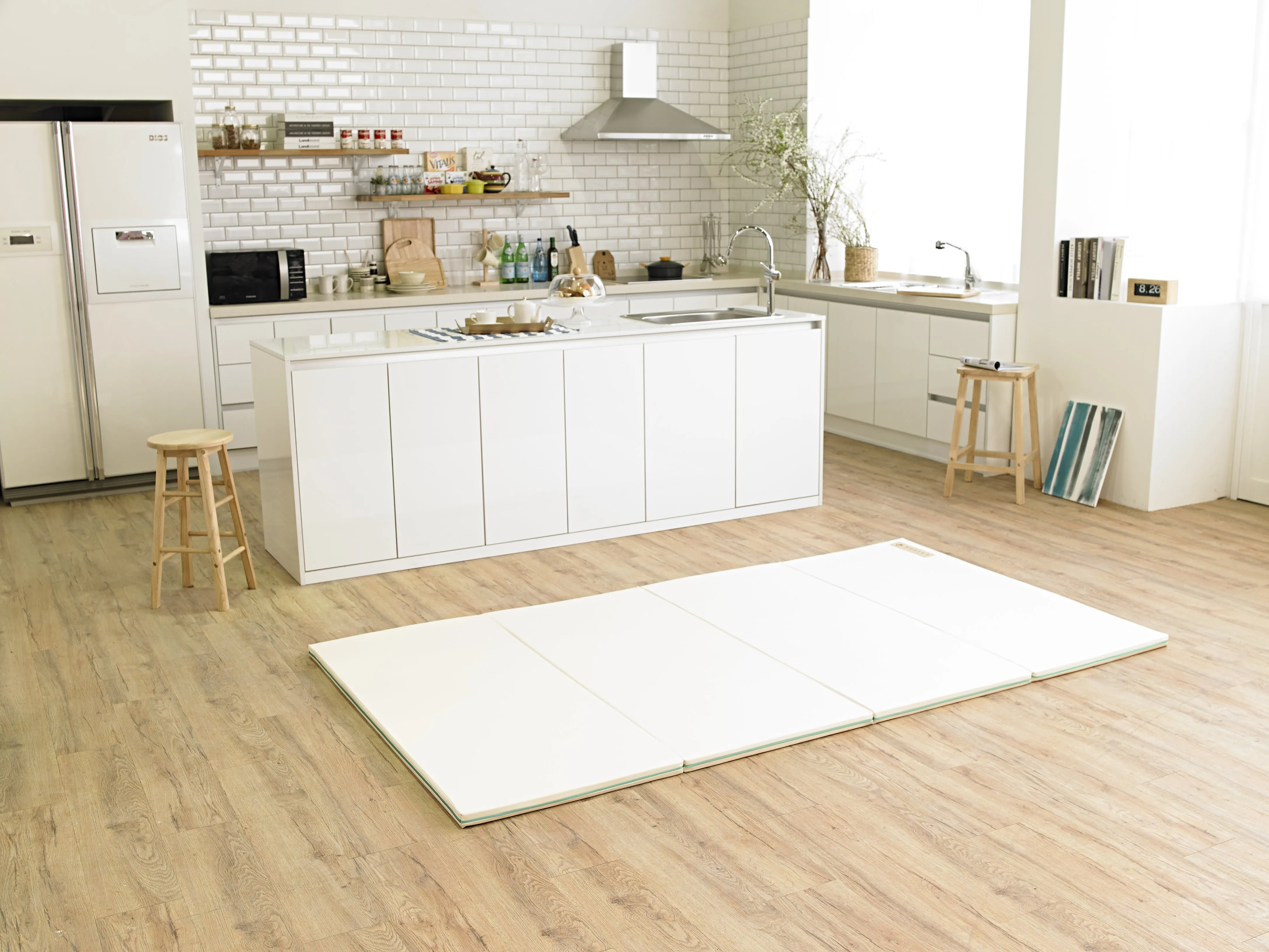 Huella Memory Foam Playmat Marshmellow & Pistachio (Blue) - L(2400 x 1350)