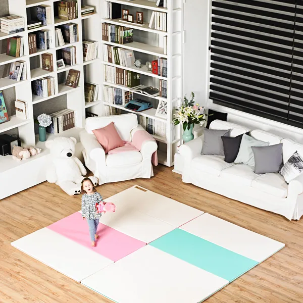 Huella Memory Foam Playmat Marshmellow & Pistachio (Blue) - L(2400 x 1350)
