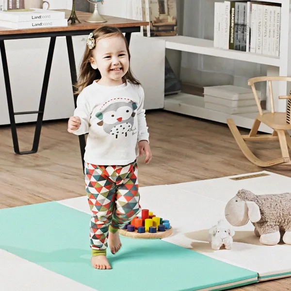 Huella Memory Foam Playmat Marshmellow & Pistachio (Blue) - L(2400 x 1350)