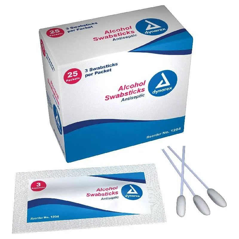 Impregnated Alcohol Swabsticks STERILE - 25/Box