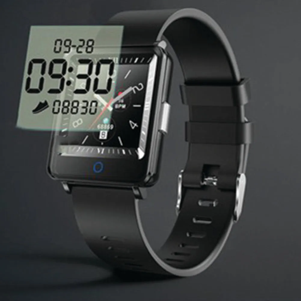 IP67 Fashion Smart Watch - Dual screen display, IPS 1.2 Inch screen, Motion Tracking, APN - Black