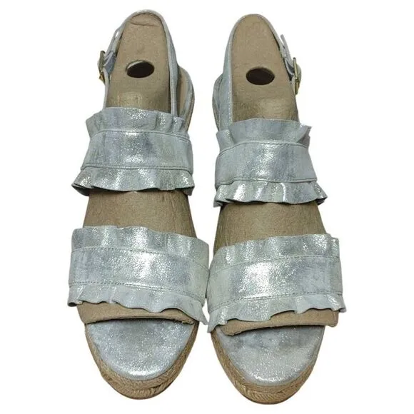 Jack Rogers Rosie Ruffle Wedge Sz 9.5M