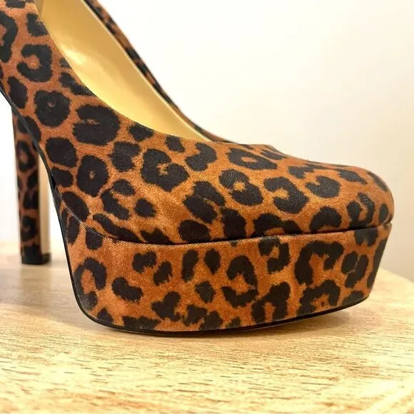 Jessica Simpson Nellah Leopard Platform 5.5” Heels Pumps NWOB 7.5