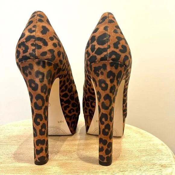 Jessica Simpson Nellah Leopard Platform 5.5” Heels Pumps NWOB 7.5