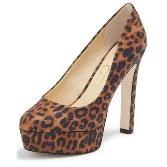Jessica Simpson Nellah Leopard Platform 5.5” Heels Pumps NWOB 7.5