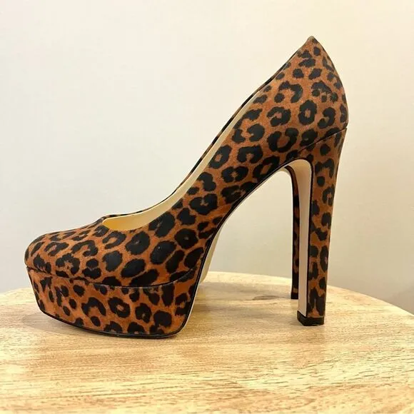 Jessica Simpson Nellah Leopard Platform 5.5” Heels Pumps NWOB 7.5