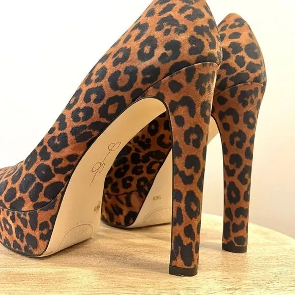 Jessica Simpson Nellah Leopard Platform 5.5” Heels Pumps NWOB 7.5