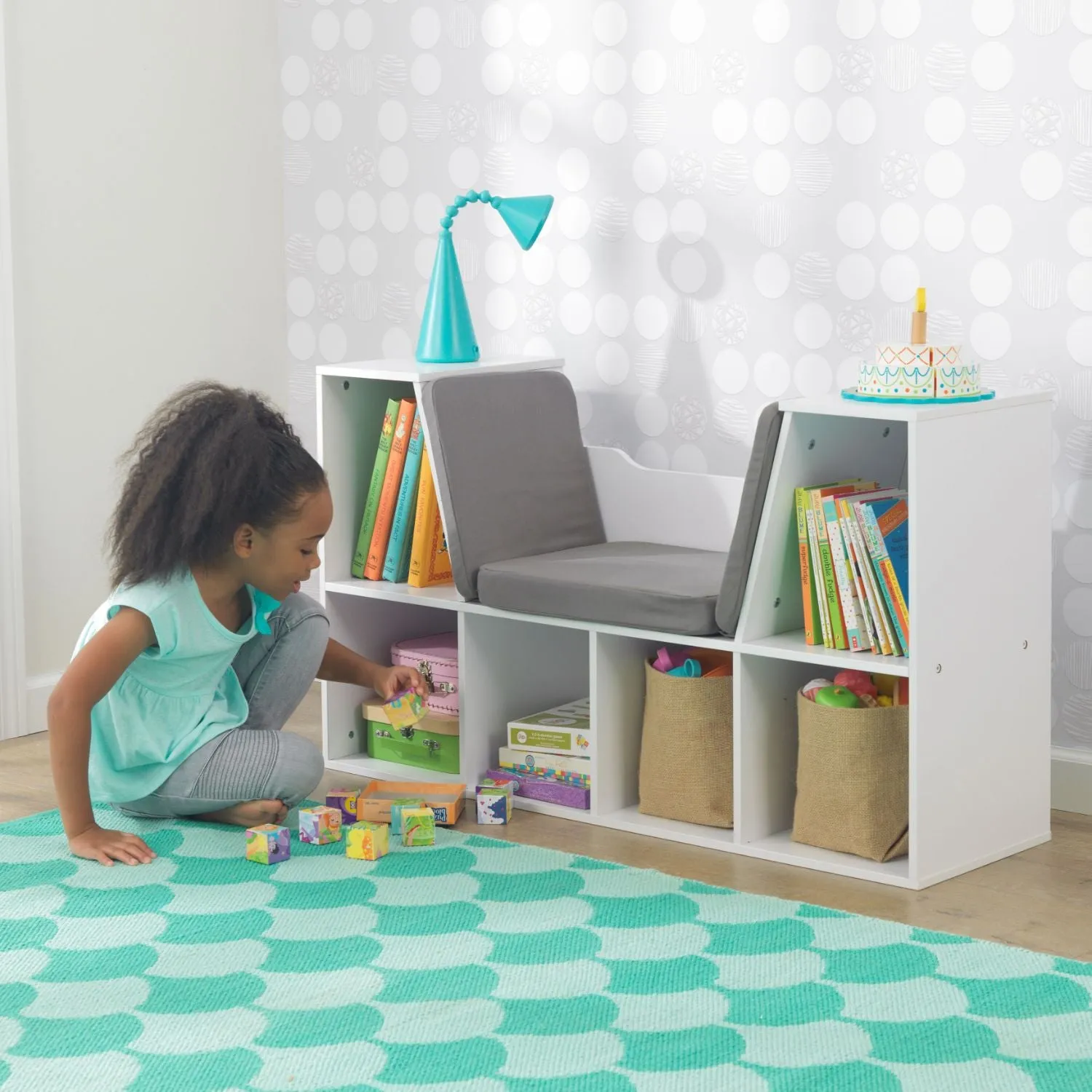 KidKraft Bookcase with Reading Nook - White