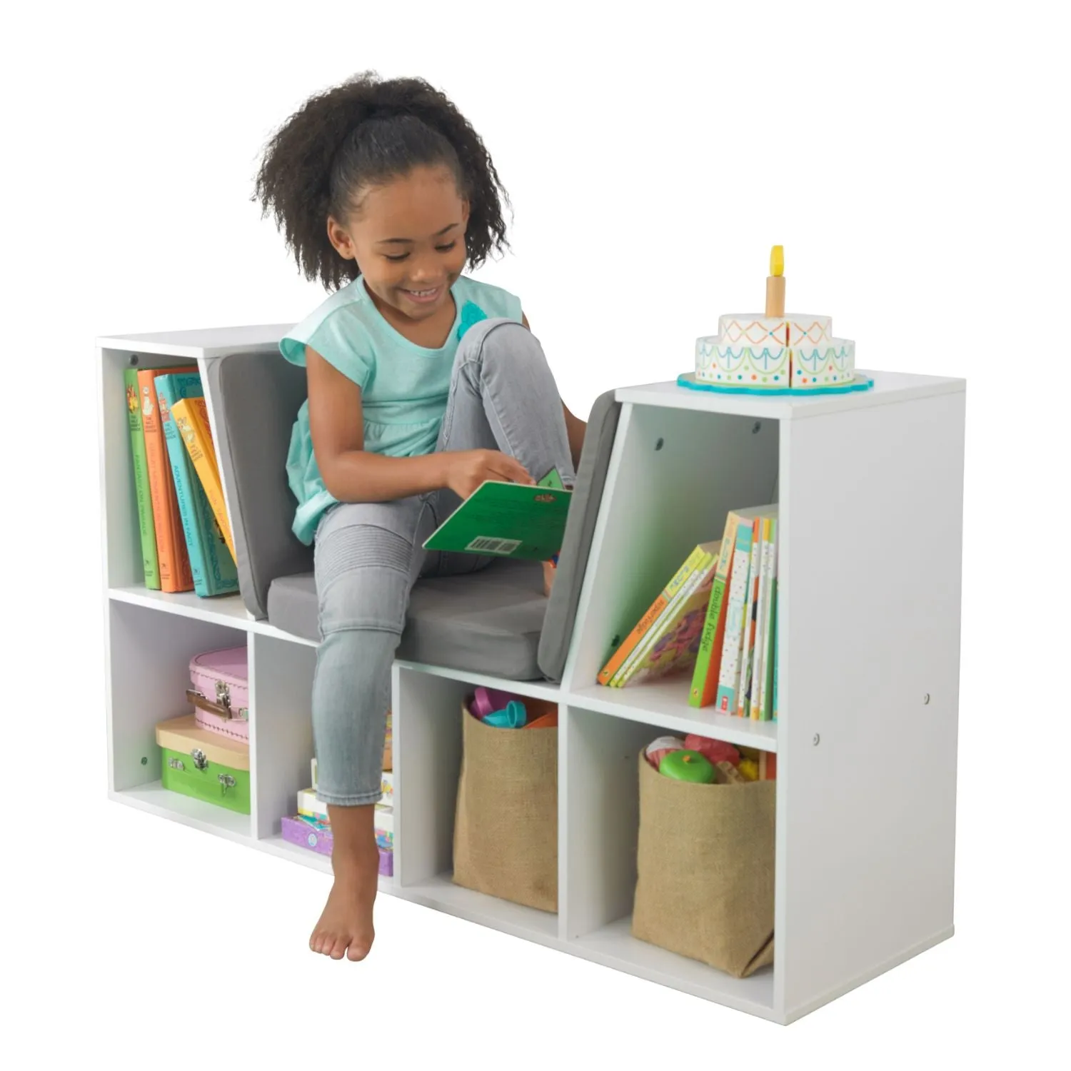 KidKraft Bookcase with Reading Nook - White