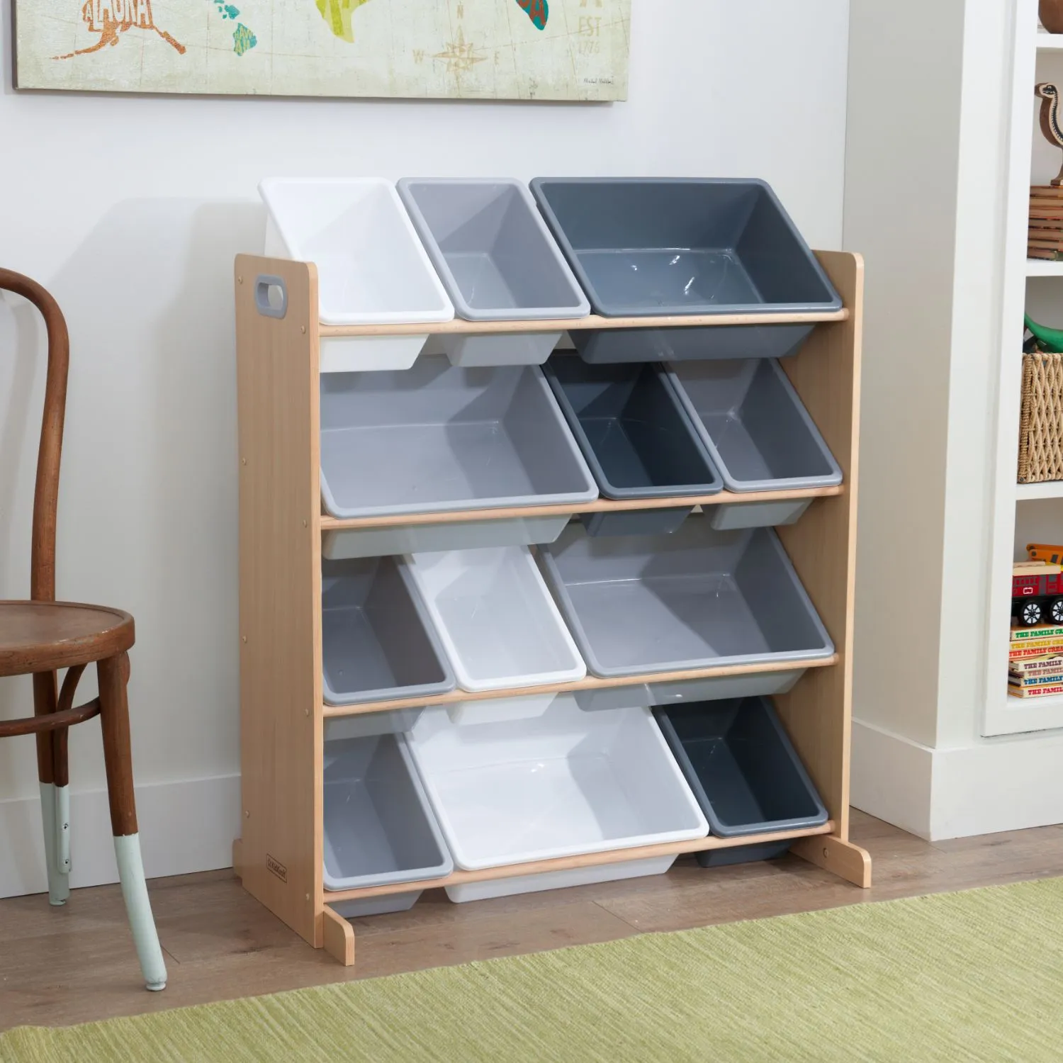 KidKraft Sort It & Store it Bin Unit - Gray & Natural