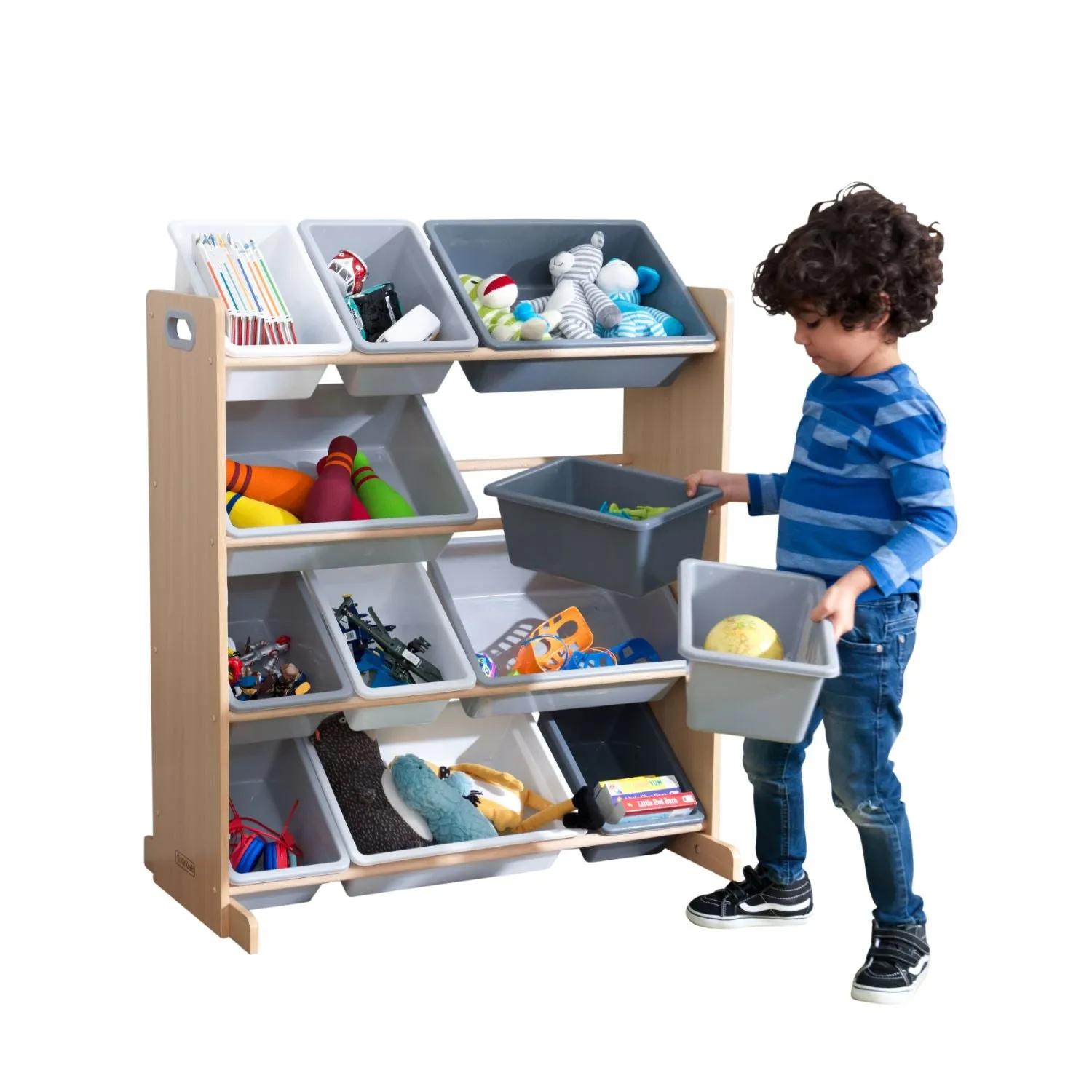 KidKraft Sort It & Store it Bin Unit - Gray & Natural