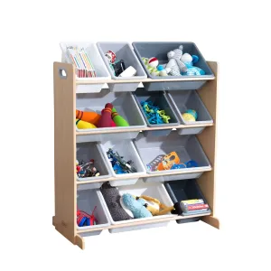 KidKraft Sort It & Store it Bin Unit - Gray & Natural