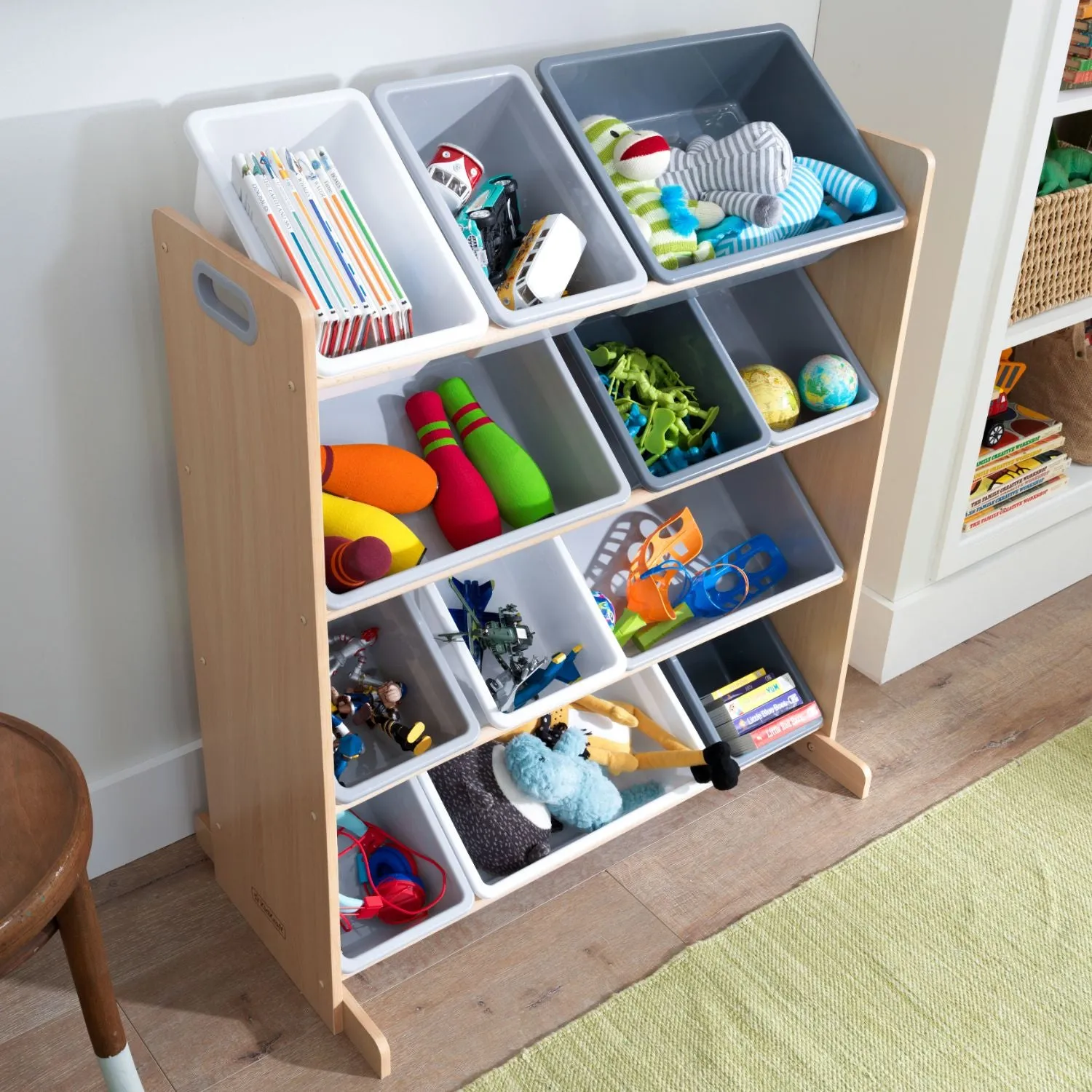 KidKraft Sort It & Store it Bin Unit - Gray & Natural