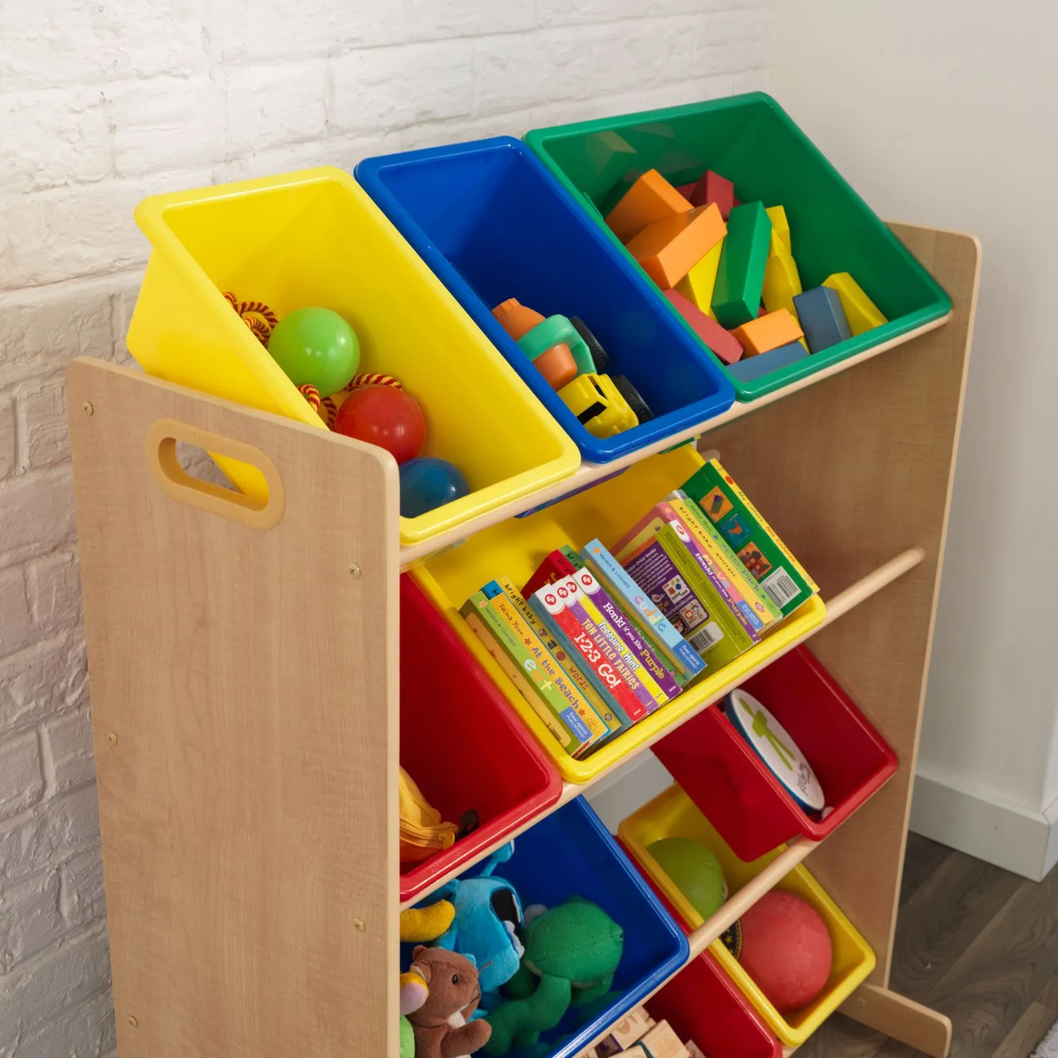 KidKraft Sort It & Store It Bin Unit - Primary & Natural