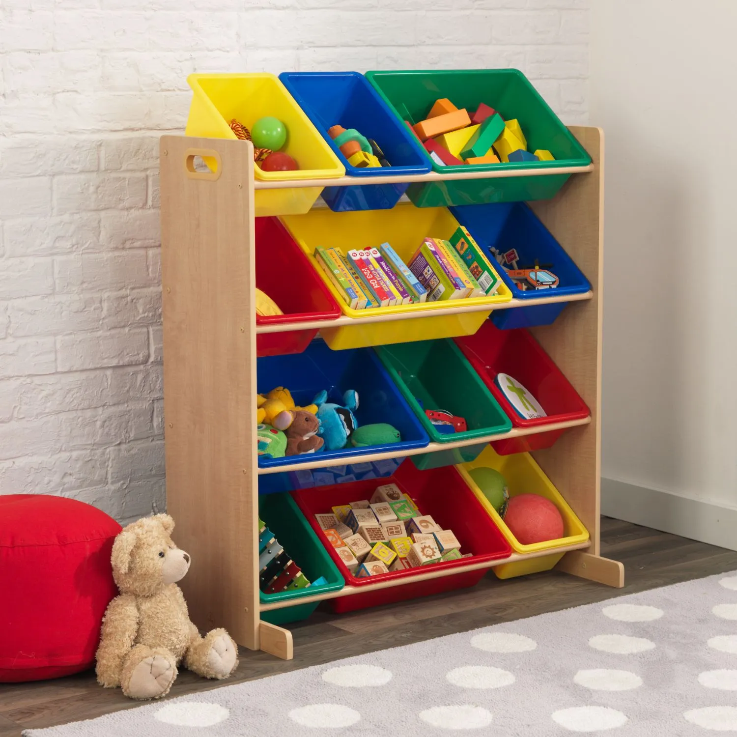 KidKraft Sort It & Store It Bin Unit - Primary & Natural