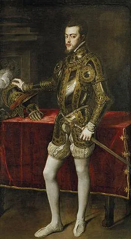 King Philip II in Armour (c. 1551).  Artist: Tiziano Vecelli （Titian)