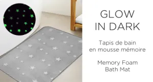 LAUREN TAYLOR - Memory Foam Bath Mat - Stars GLOW in Dark